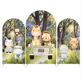Toile de fond pour arche fête anniversaire animaux jungle safari