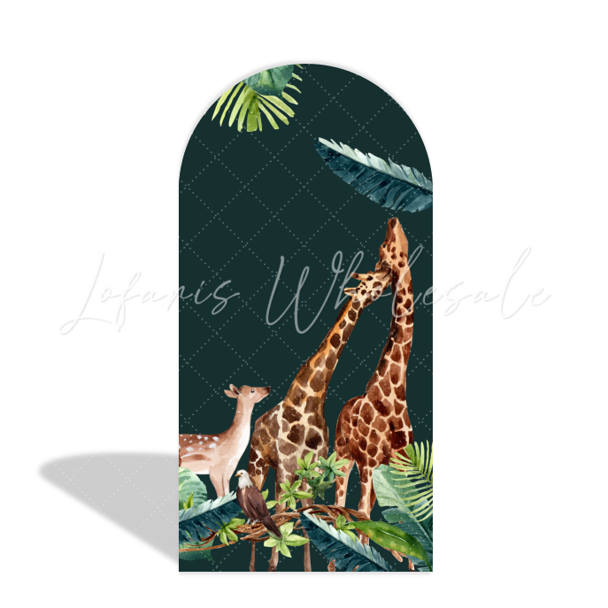 Toile de fond pour arche Joyeux Anniversaire thème jungle sauvage safari