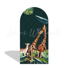 Toile de fond pour arche Joyeux Anniversaire thème jungle sauvage safari