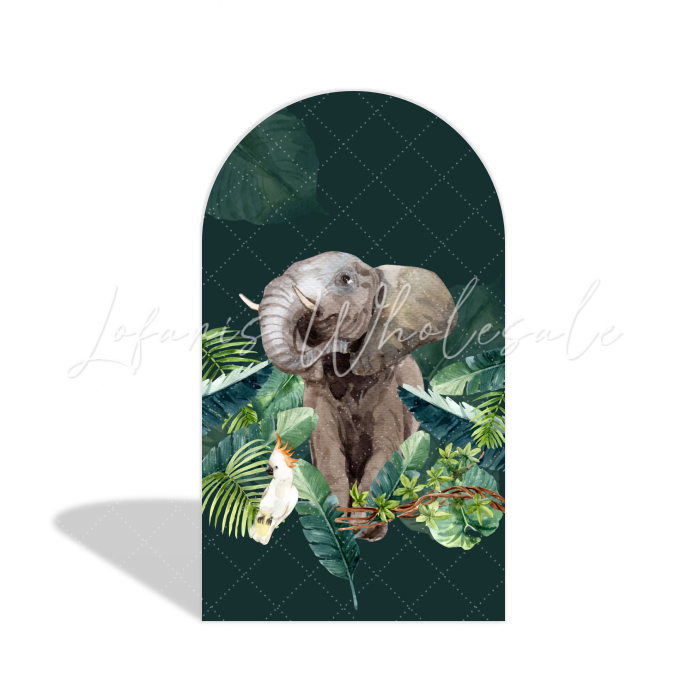 Toile de fond pour arche Joyeux Anniversaire thème jungle sauvage safari