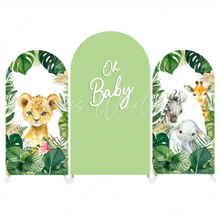 Toile de fond pour arche fête anniversaire Baby Shower animal jungle sauvage safari Oh Baby