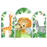 Toile de fond pour arche fête anniversaire Baby Shower jungle sauvage safari