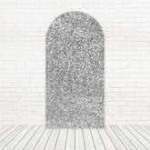 Toile de fond pour arche étincelant paillettes argent pour thèmes fête élégante