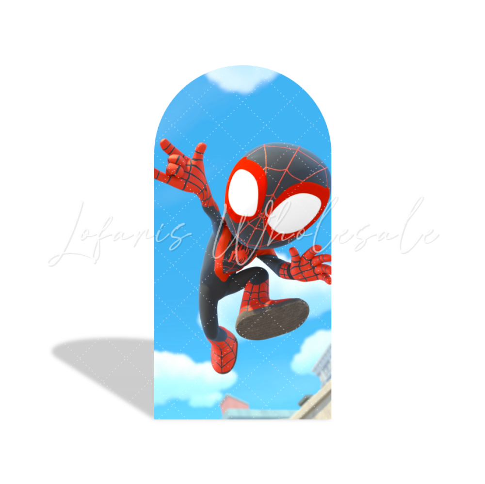 Toile de fond pour arche Joyeux Anniversaire dessin animé Spidey et ses amis extraordinaires