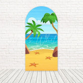 Toile de fond pour arche fête palmier plage été pour ambiance tropicale