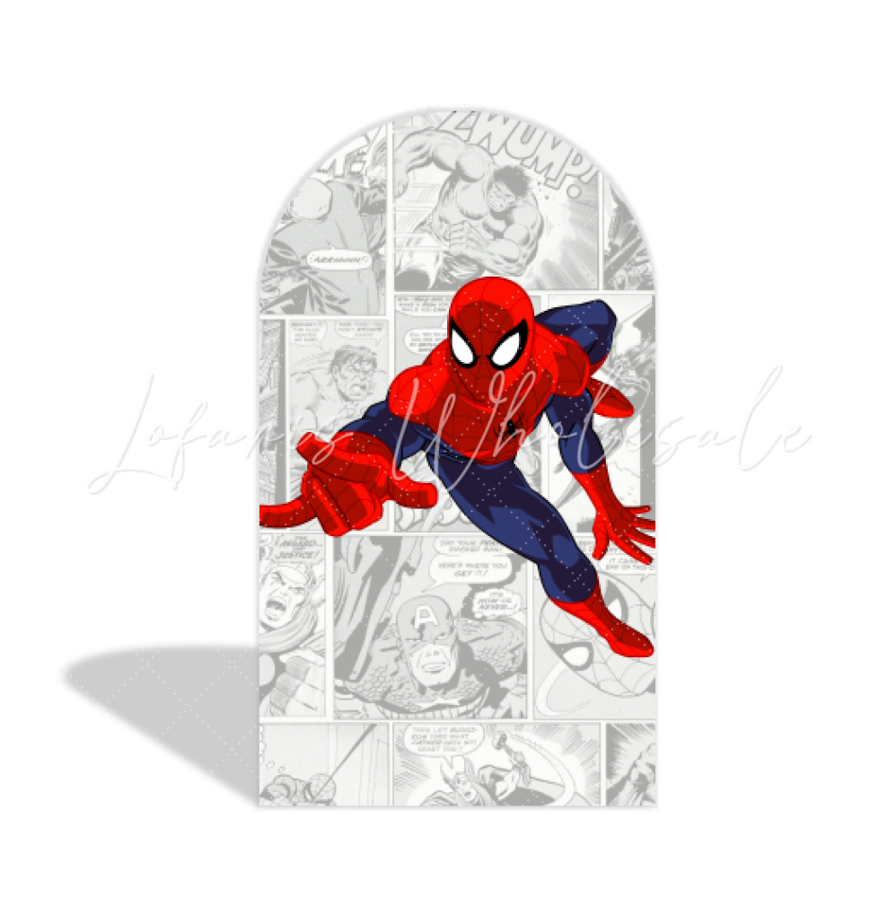 Toile de fond pour arche Joyeux Anniversaire thème super-héros Avengers Spider-Man