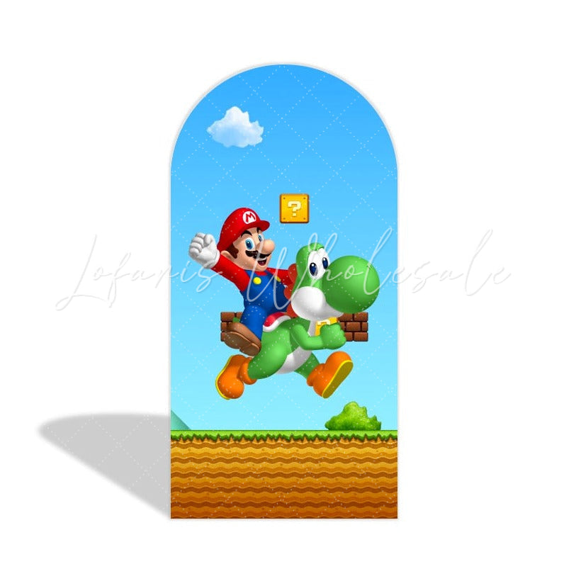 Toile de fond pour arche Joyeux Anniversaire dessin animé Super Mario