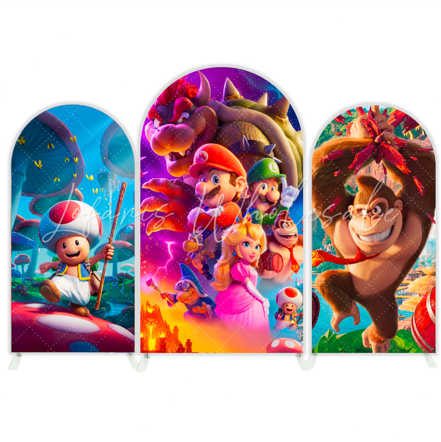 Toile de fond pour arche Joyeux Anniversaire film dessin animé Super Mario