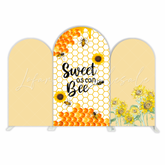 Toile de fond pour arche fête anniversaire thème tournesol abeille douce jaune