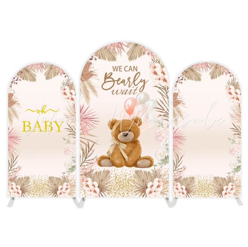 Toile de fond pour arche fête anniversaire ours en peluche