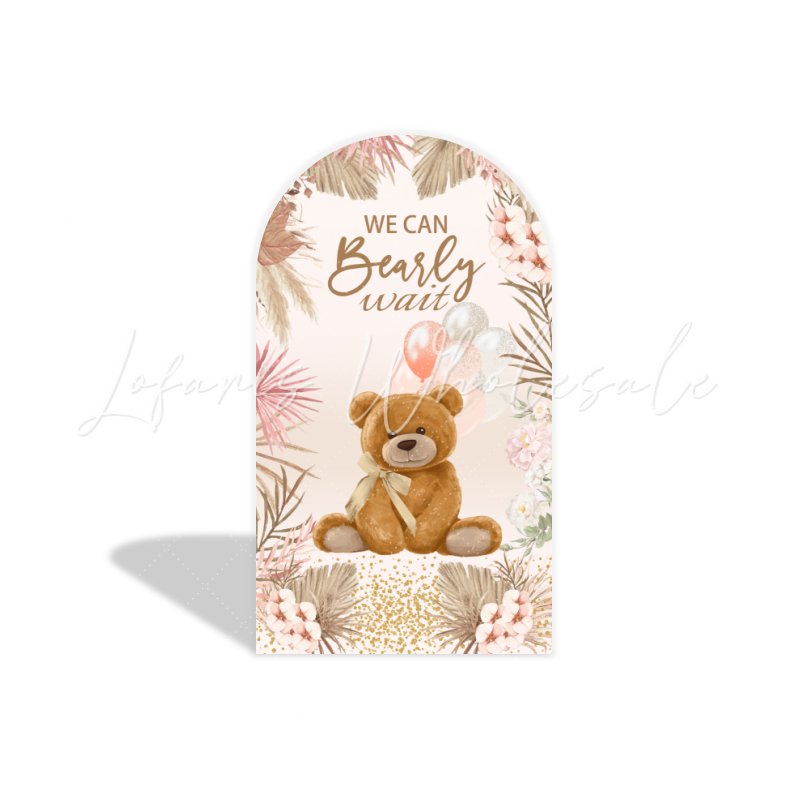 Toile de fond pour arche fête anniversaire ours en peluche