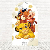 Toile de fond pour arche Le Roi Lion rugissement jungle pour thème animaux sauvages
