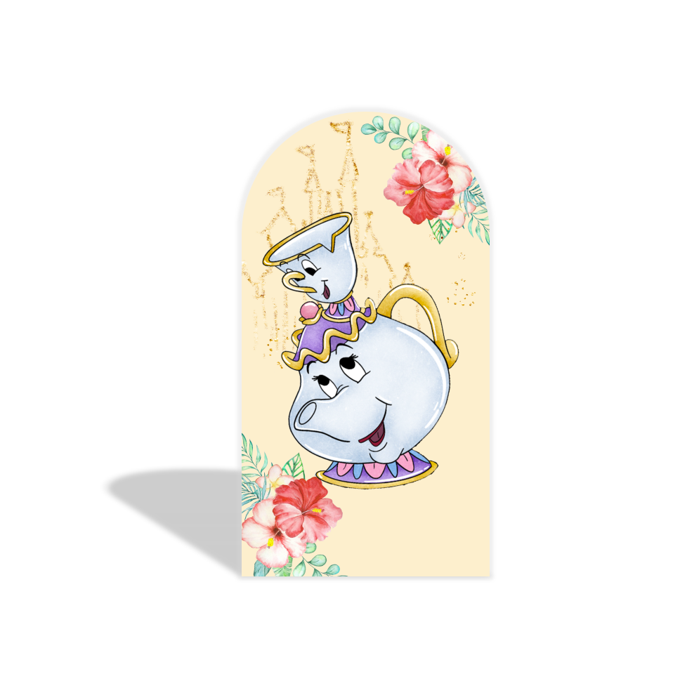 Toile de fond pour arche fête anniversaire thème La Belle et la Bête