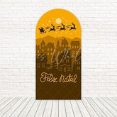 Toile de fond pour arche Noël élan ville pour célébrations hiver douillettes