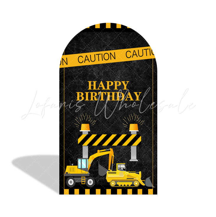 Toile de fond pour arche camion véhicules équipement en construction pour anniversaire Baby Shower