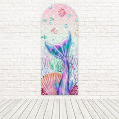 Toile de fond pour arche célébration thème océan magique écailles sirène sous-marine
