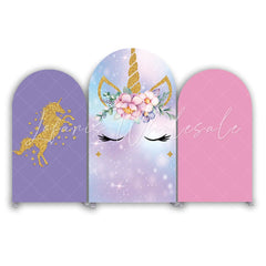 Toile de fond pour arche Joyeux Anniversaire thème licorne