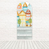 Toile de fond pour arche ville pastel art bâtiment aquarelle pour événement créatif