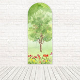 Toile de fond pour arche arbre forêt aquarelle pour thèmes fête inspirée nature