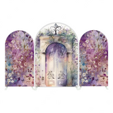 Toile de fond pour arche fête anniversaire porte fleur violette aquarelle