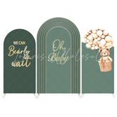 Toile de fond pour arche fête anniversaire ours en peluche montgolfière Oh Baby On peut à peine attendre