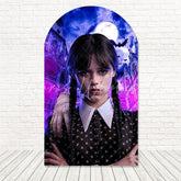Toile de fond pour arche Mercredi Addams gothique pour fête effrayante fille