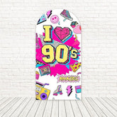 Toile de fond pour arche nostalgie vibrante thème blanc années 90 pour fête fun