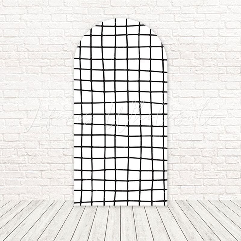 Toile de fond pour arche damier blanc pour thèmes fête stylée et élégante