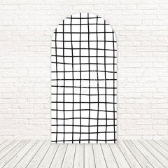 Toile de fond pour arche damier blanc pour thèmes fête stylée et élégante