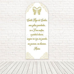 Toile de fond pour arche brillance lueur baptême or blanc pour bénédiction sainte