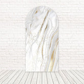 Toile de fond pour arche marbre blanc et or pour thèmes événement élégant et luxueux