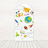 Toile de fond pour arche éducatif retour en classe école blanc pour événements