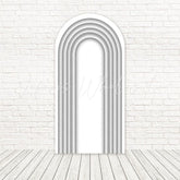 Toile de fond pour arche chic minimaliste latte blanche pour événement thème contemporain