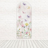 Toile de fond pour arche lueur jardin rêveur papillons fleurs sauvages pour shoot