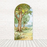 Toile de fond pour arche forêt Winnie l'Ourson pour célébrations enfants mignonnes et fun