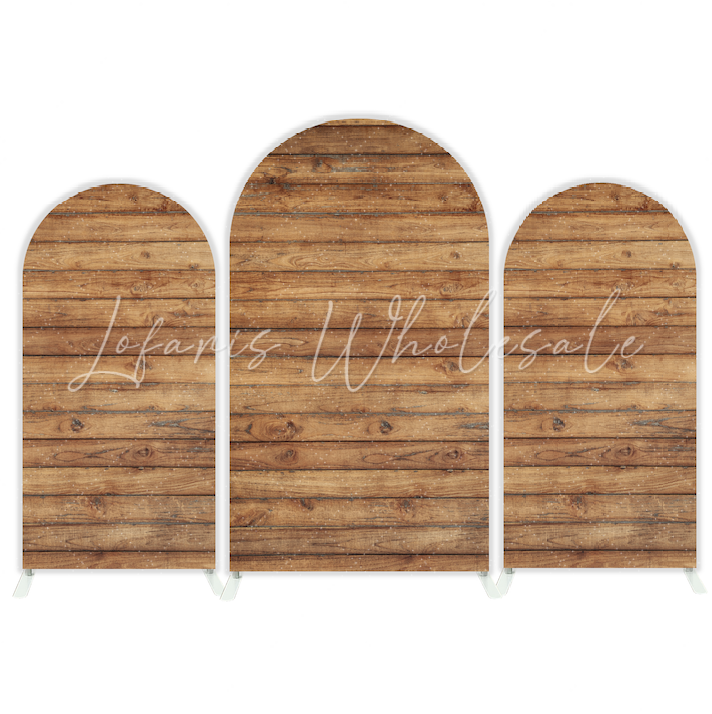 Toile de fond pour arche fête anniversaire planche en bois