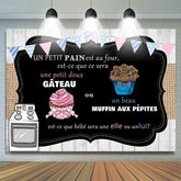 Petit gâteau Ou Goujon Muffin Noir Genre Révéler Toile de fond