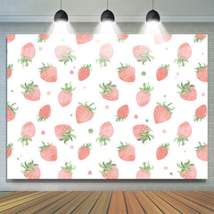 Plein de fraises roses joyeux anniversaire toile de fond