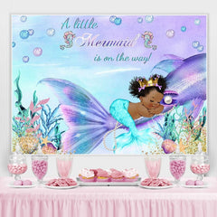 Une petite sirène est sur le chemin Baby Shower Backdrop