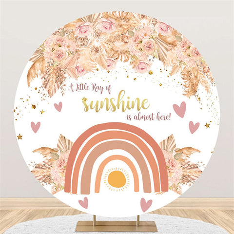 Un petit rayon de soleil est presque ici Toile de fond ronde d'anniversaire Un petit rayon de soleil est presque ici Toile de fond ronde d'anniversaire