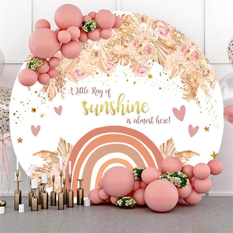 Un petit rayon de soleil est presque ici Toile de fond ronde d'anniversaire Un petit rayon de soleil est presque ici Toile de fond ronde d'anniversaire