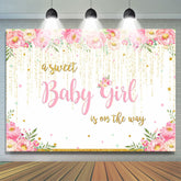 Une toile de fond de douche de bébé florale à paillettes pour bébé fille douce