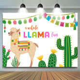 Une toile de fond d'anniversaire colorée sur le thème du lama