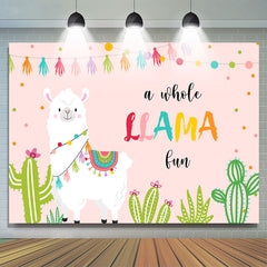 Un ensemble de décors d'anniversaire rose Llama Lun pour fille