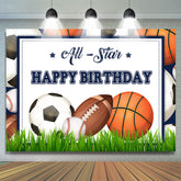 Allstar Grass Theme Joyeux anniversaire toile de fond pour garçon