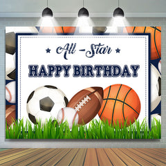 Allstar Grass Theme Joyeux anniversaire toile de fond pour garçon
