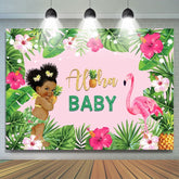 Toile de fond Aloha Summer Flamingo Baby Shower Photoshoot