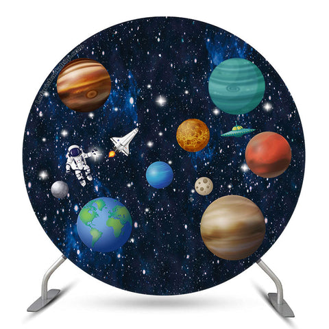 Astronaute planète espace cercle toile de fond pour anniversaire Astronaute planète espace cercle toile de fond pour anniversaire