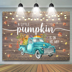 La citrouille de camion d'automne est sur son chemin Baby Shower Backdrop