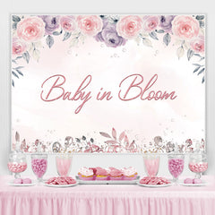 Baby in Bloom toile de fond de douche de bébé rose et violet